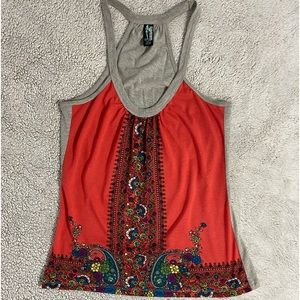 Weavers Orange / Gray Tank Top Size Medium